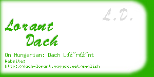 lorant dach business card